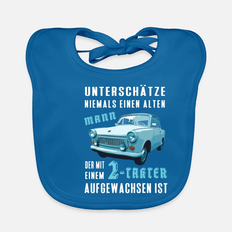 DDR  Auto Spruch - Zweitakt Trabi Geschenk Baby Bio-Lätzchen