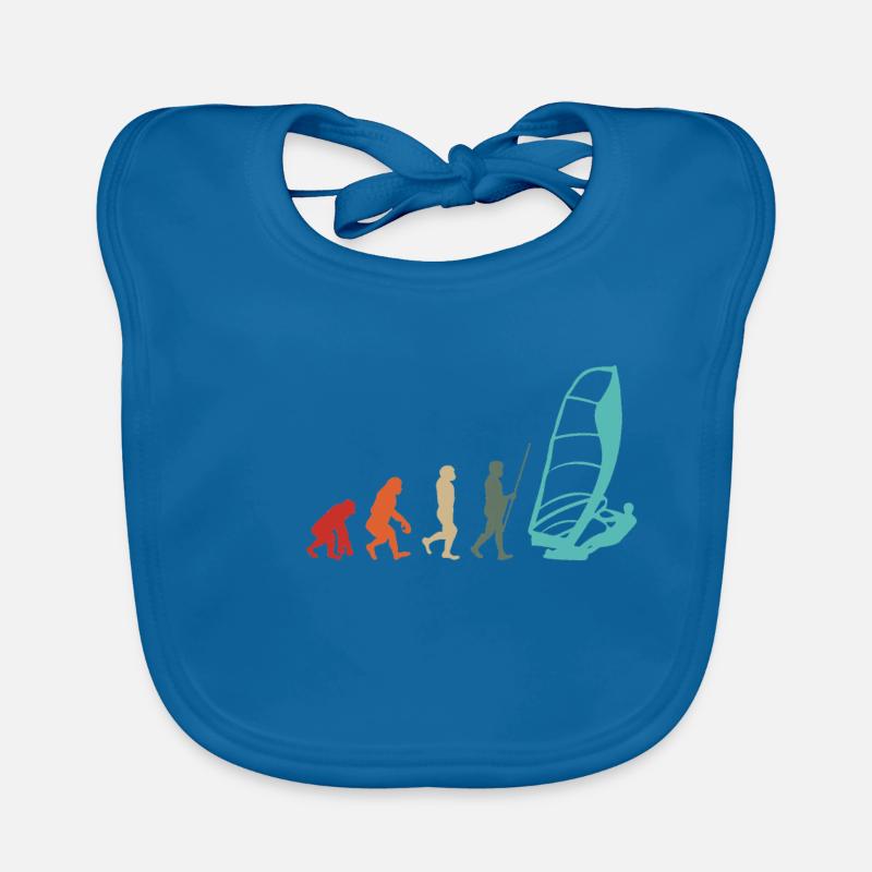 Windsurfer Retro Surfer Windsurfen Evolution Baby Bio-Lätzchen