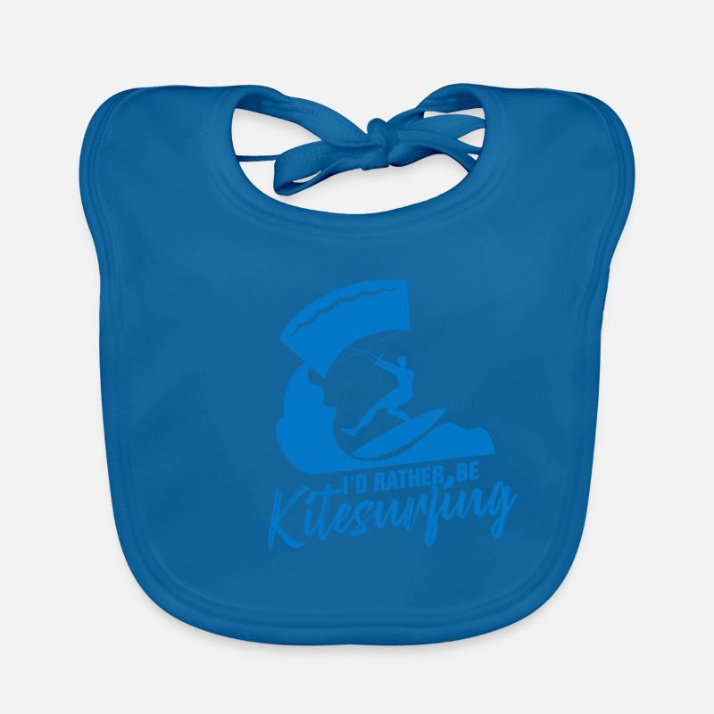 Kitesurfer I’d Rather Be Kitesurf Ocean Lovers - Bavoir bio Bébé - bleu paon