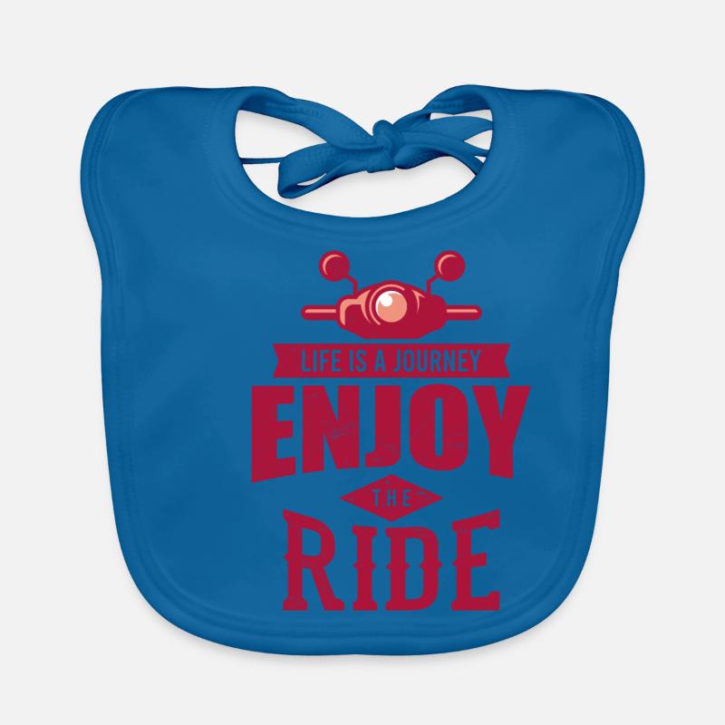 ENJOY THE RIDE Roller Geschenk Moped Rollerfahrer Baby Bio-Lätzchen