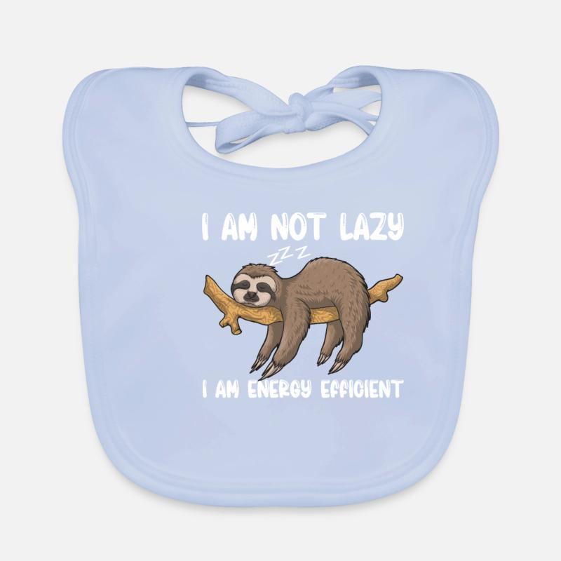 Funny sloth energy efficient Organic Baby Bibs