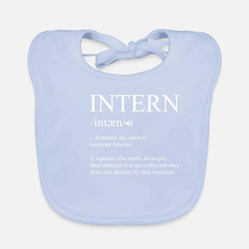 Intern Definition Internship Job Assistant Gift Organic Baby Bibs
