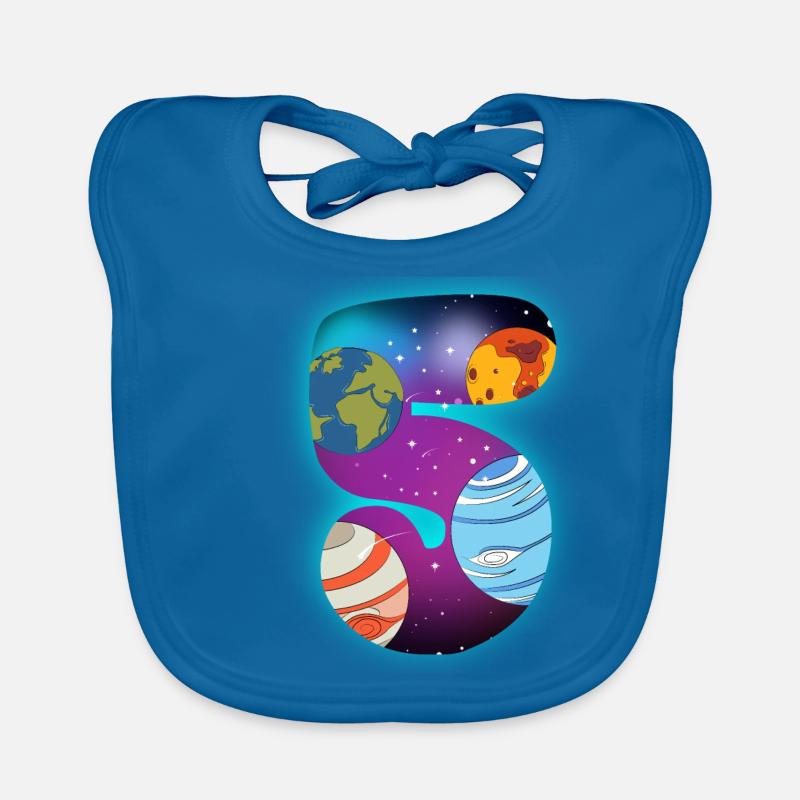 ESPACE 5 ANNIVERSAIRE 5 ans 5 ans - Bavoir bio Bébé - bleu paon