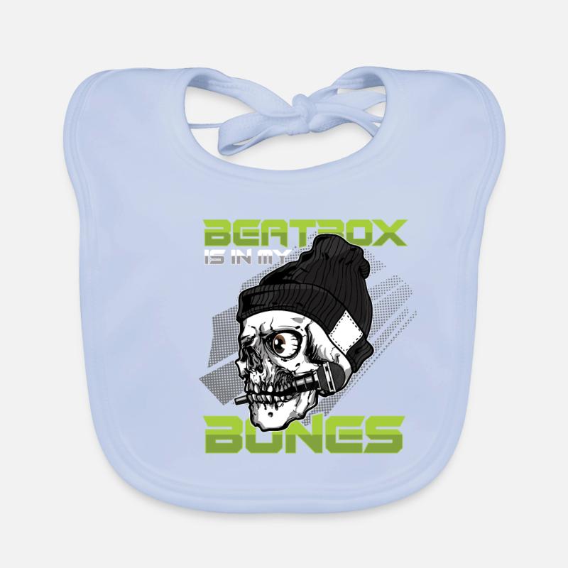 Beatbox In My Bones Skull Skeleton DJ Beatboxer Bavoir bio Bébé