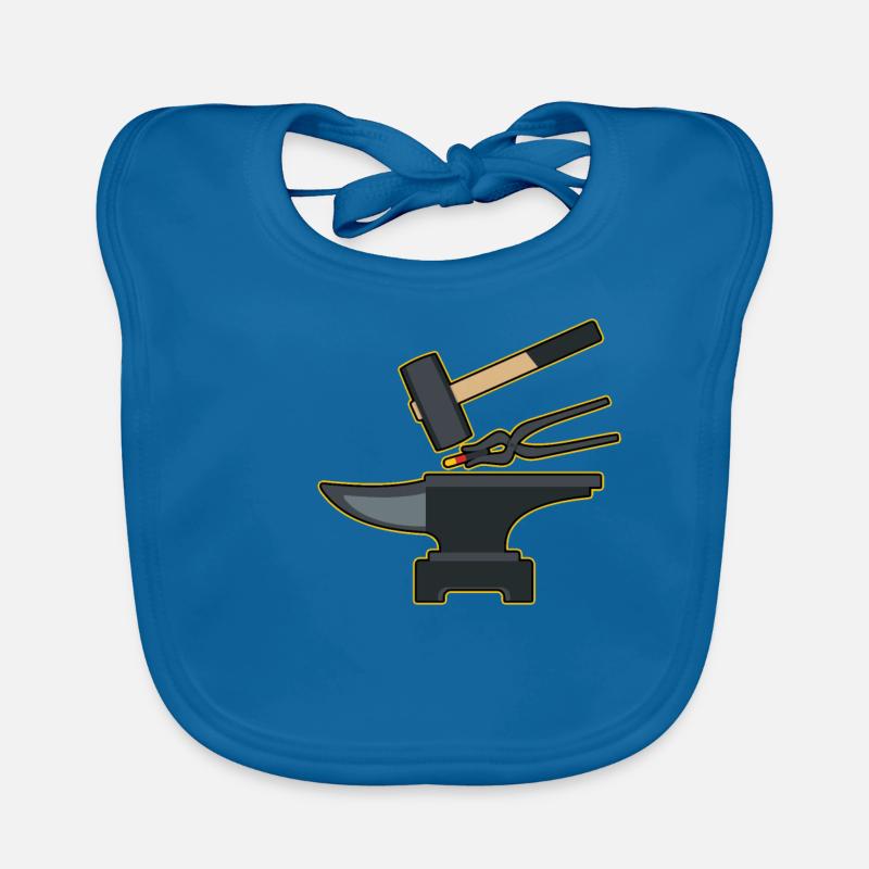 Blacksmiith Tools Hammer Anvil Forge Farrier Gift Organic Baby Bibs