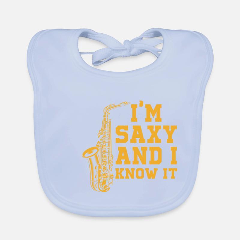 I’m Saxy And I Know It Saxophone Player Sax Gift Bavoir bio Bébé