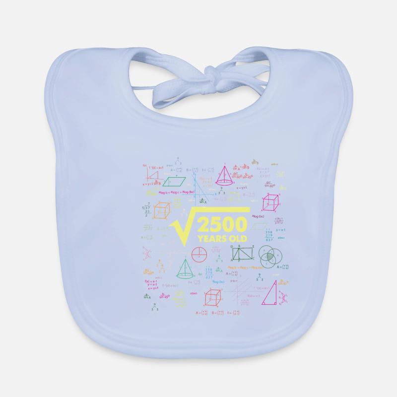 Cadeau de 50e anniversaire Math Square Root 2500 Bavoir bio Bébé