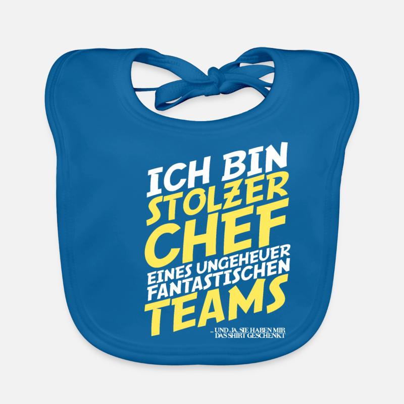 Stolzer Chef Eines Fantastischen Team Chefin Büro - Baby Bio-Lätzchen - Pfauenblau