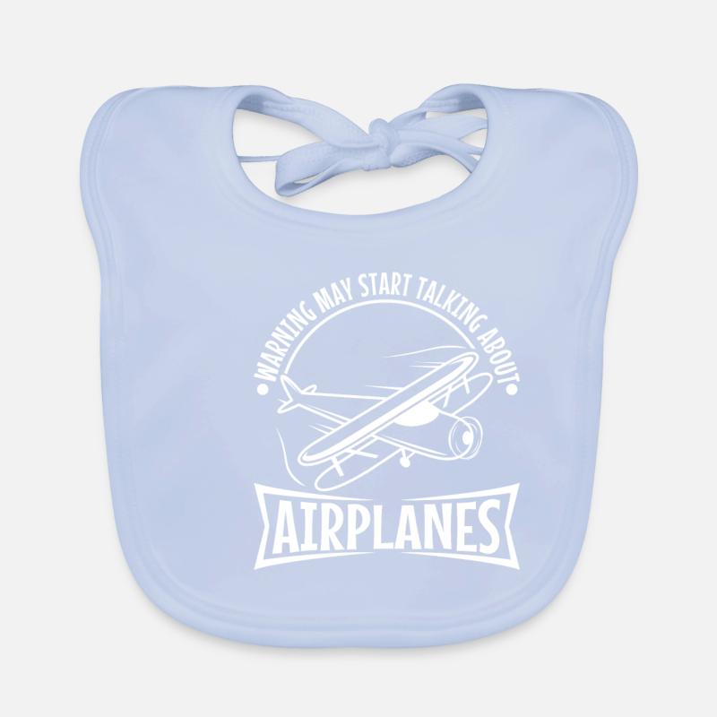 Warning may start talking about airplanes Baby Bio-Lätzchen