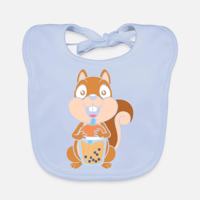 Bubble Tea Squirrel Organic Baby Bibs