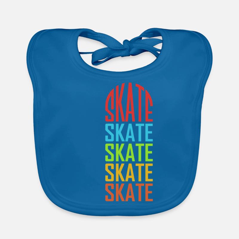 Skateboarder Skateboard Skate Pattern Bavoir bio Bébé