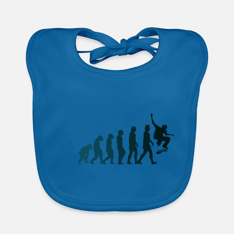 Skateboarder Skateboard Evolution Organic Baby Bibs