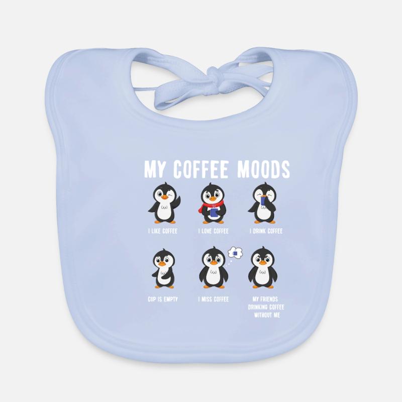 Café Humeurs Matin Grumpy Cadeau Drôle Pingouin Bavoir bio Bébé