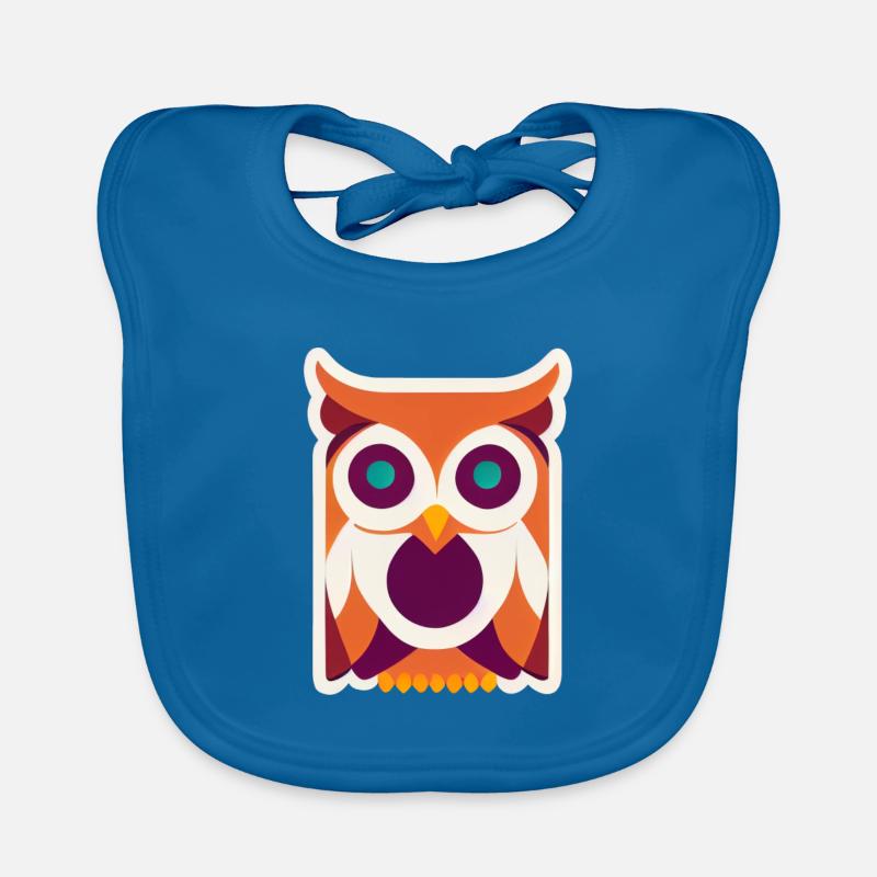 Kawaii Eule - Baby Bio-Lätzchen - Pfauenblau