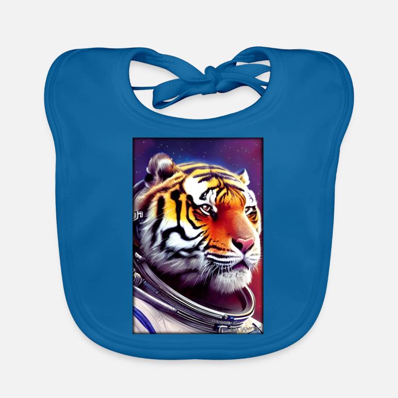 Tiger Big Cat Astronaut Future Sci-Fi Technology Bavoir bio Bébé