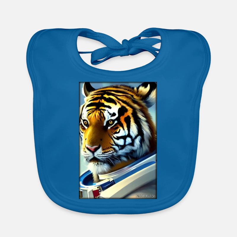 Tiger Big Cat Astronaut Future Sci-Fi Technology Bavoir bio Bébé