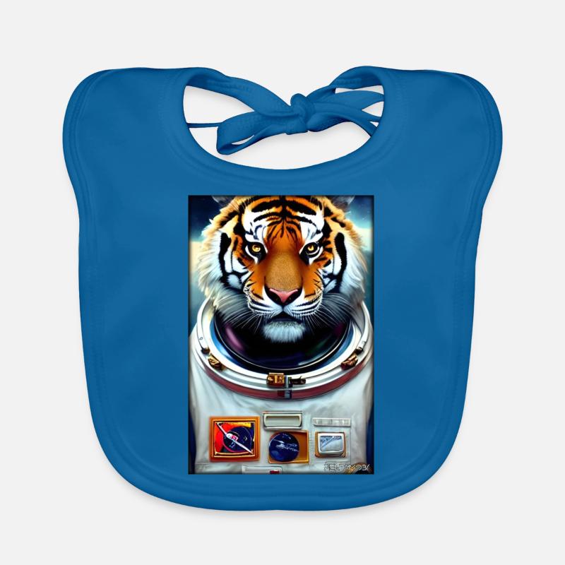 Tiger Big Cat Astronaut Future Sci-Fi Technology Bavoir bio Bébé