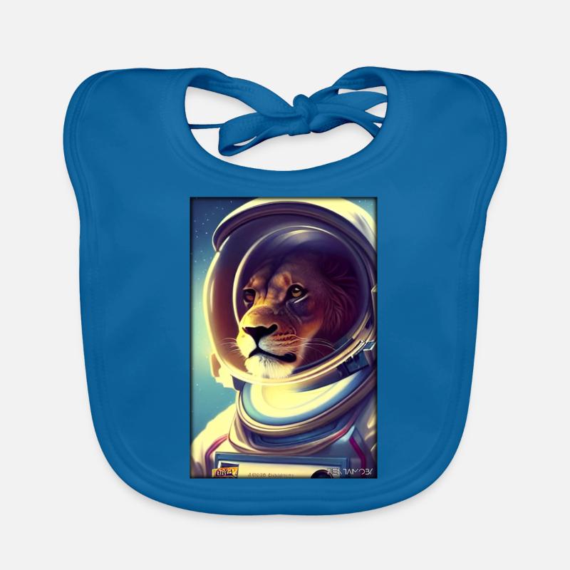 Leo Big Cat Astronaut Future Sci-Fi Technology Organic Baby Bibs