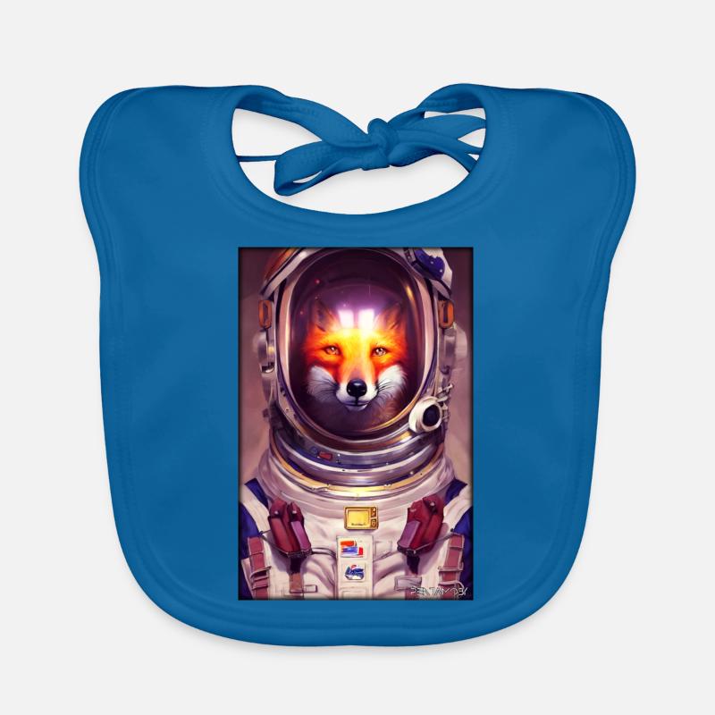 Fox Wildlife Astronaut Future Sci-Fi Technology Bavoir bio Bébé