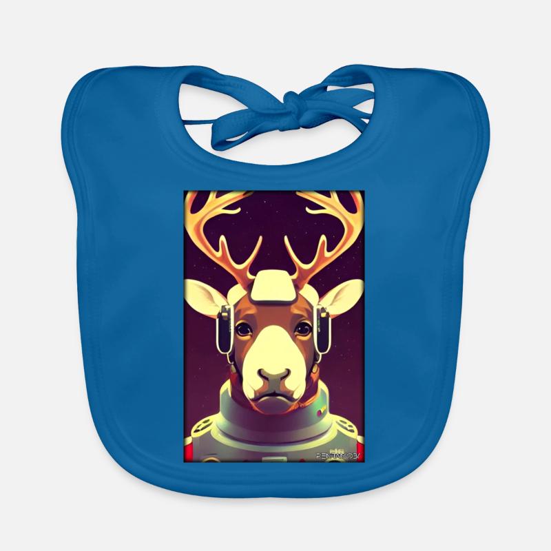 Reindeer Astronaut Future Sci-Fi Technology Organic Baby Bibs