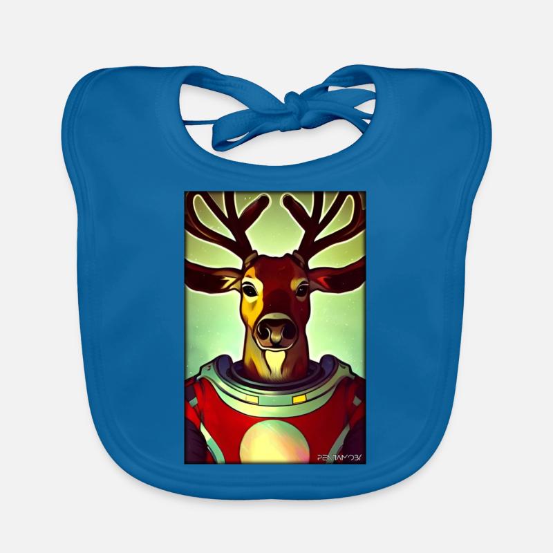 Reindeer Astronaut Future Sci-Fi Technology Organic Baby Bibs