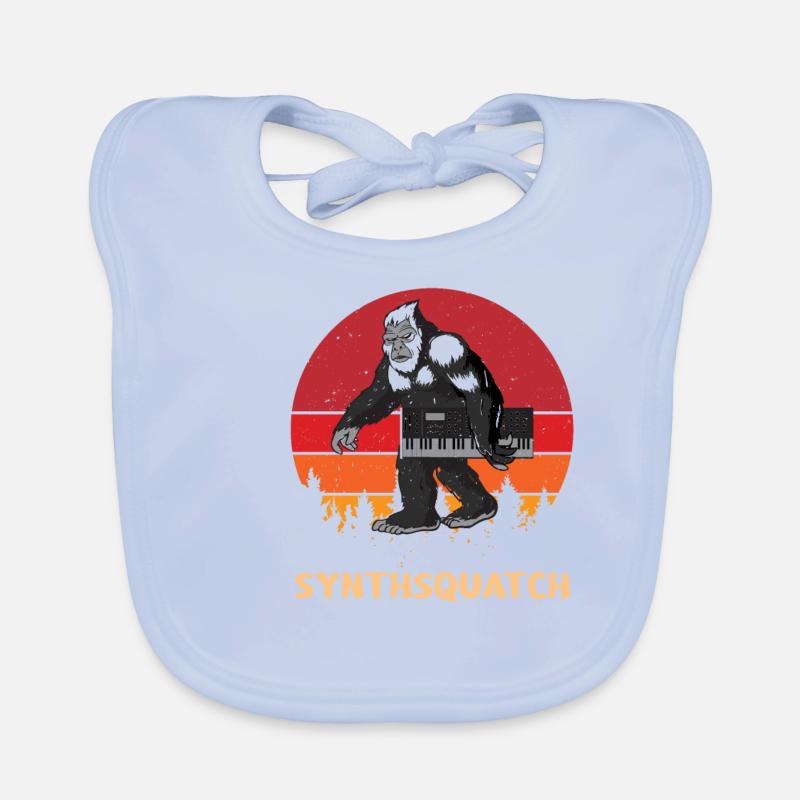 Sasquatch Synthesizer Dj Keyboard Synthsquatch Organic Baby Bibs