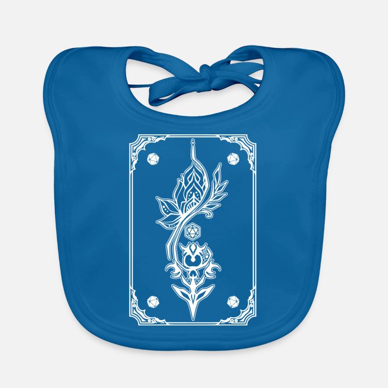 carte de sort fleur de lotus - Bavoir bio Bébé - bleu paon