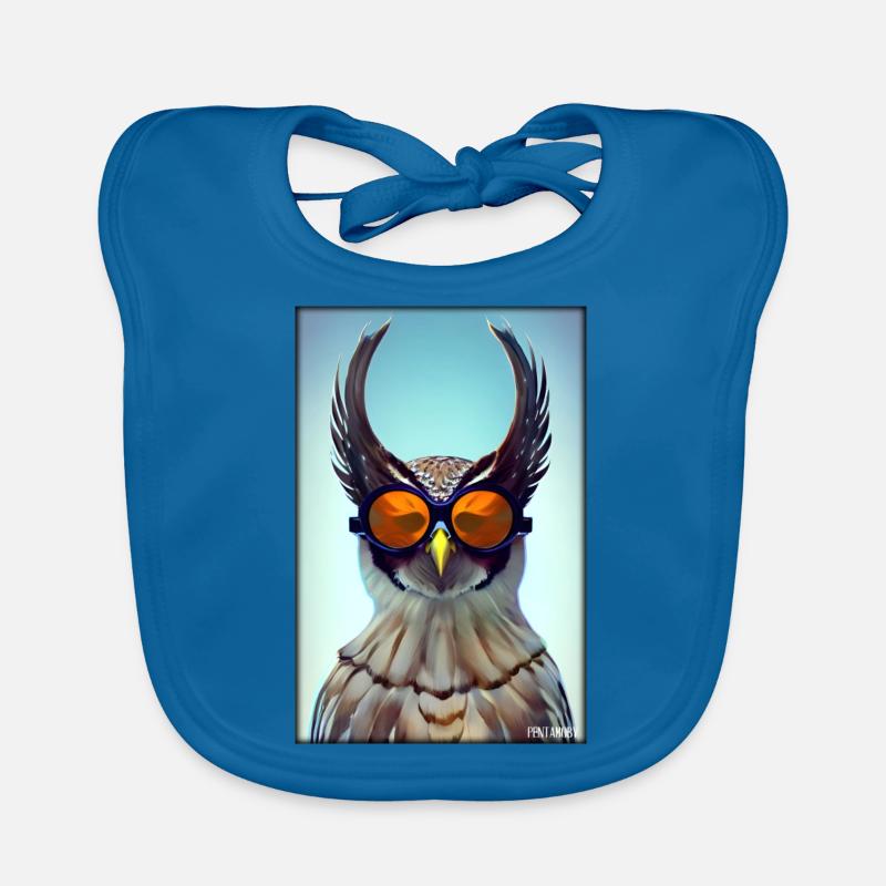 Eule Sonnenbrille Wildtier Vogel Waldtier Wald Baby Bio-Lätzchen