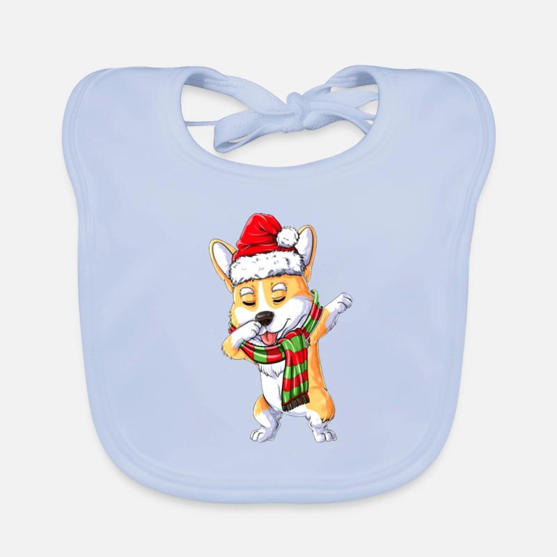 Corgi Dapping Dance Organic Baby Bibs