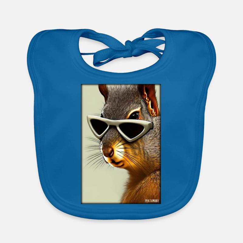 Eichhörnchen Sonnenbrille Wildtier Waldtier Wald Baby Bio-Lätzchen
