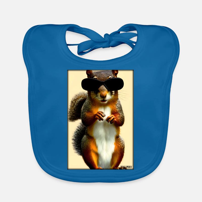 Eichhörnchen Sonnenbrille Wildtier Waldtier Wald Baby Bio-Lätzchen