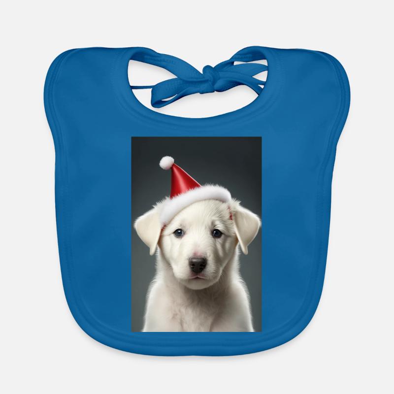 Chiot blanc noël Bavoir bio Bébé
