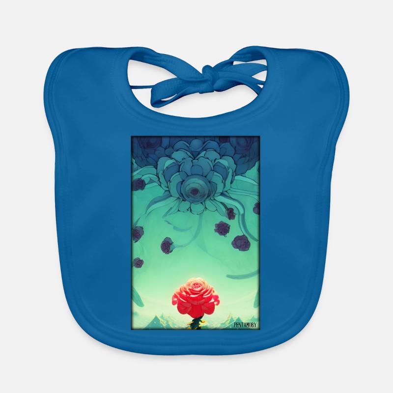 Rose Rose Flower Spring Meadow Green Organic Baby Bibs