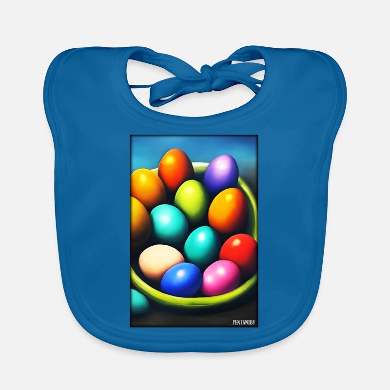 Easter Egg Easter Colorful Eggs Holiday Organic Baby Bibs