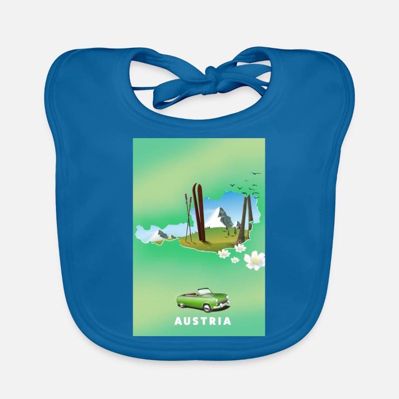 Autriche Affiche de ski Bavoir bio Bébé