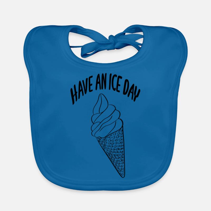 Passez une journée de glace - Bavoir bio Bébé - bleu paon