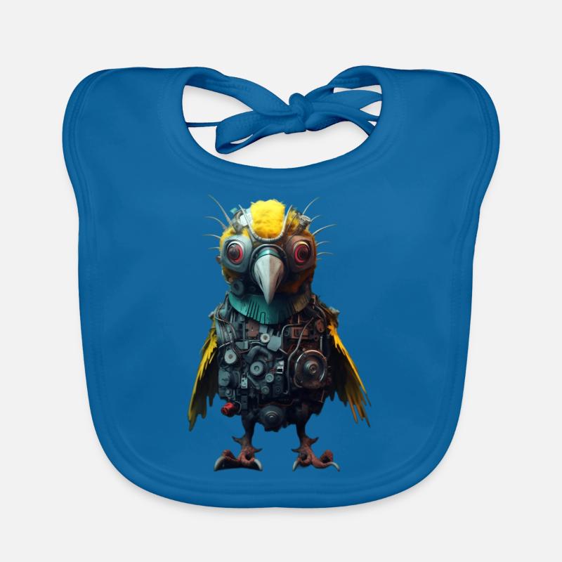 Cute Steampunk Bird Organic Baby Bibs