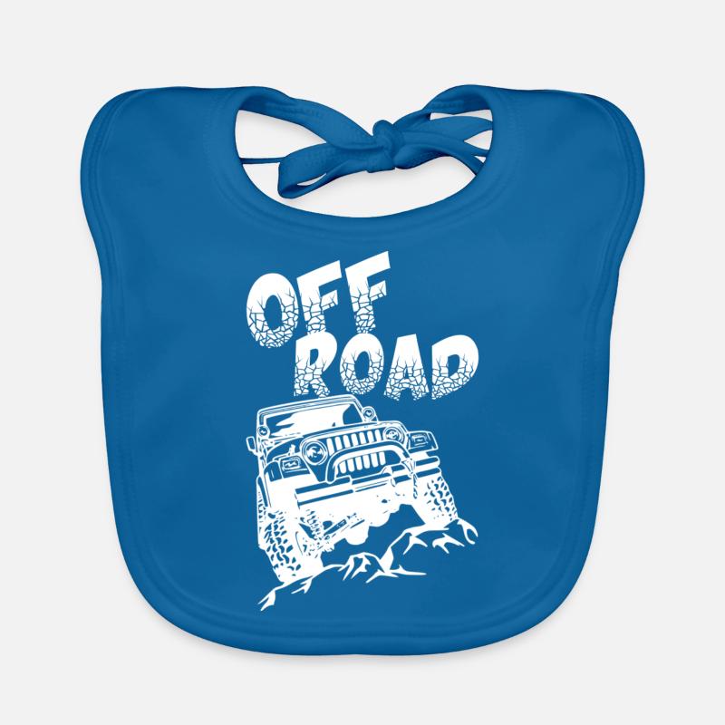 Offroad 4x4 white Organic Baby Bibs