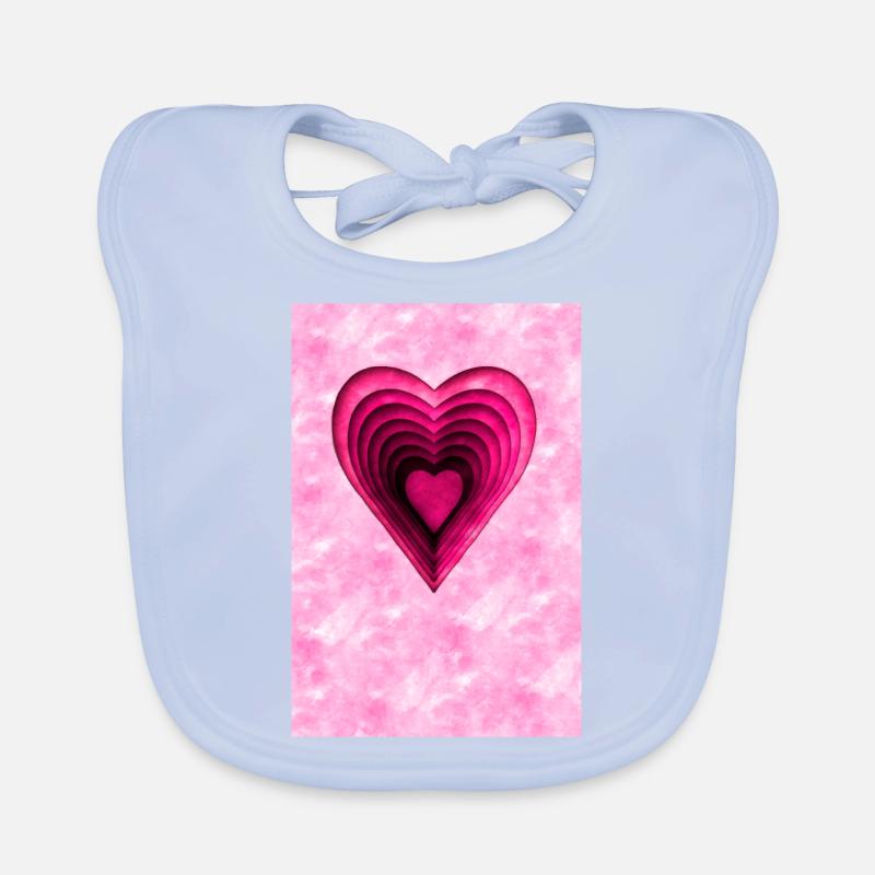 Pink Heart Organic Baby Bibs