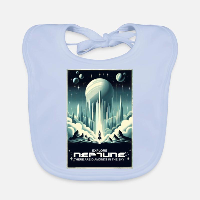 Explorez Neptune - Affiche Vintage Bavoir bio Bébé