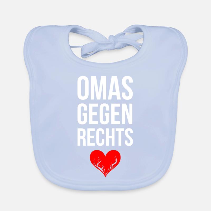 OMAS GEGEN RECHTS mit Herz Baby Bio-Lätzchen