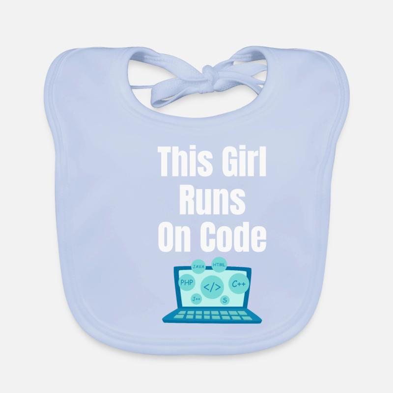 Cette fille fonctionne sur le programmeur de codes Bavoir bio Bébé