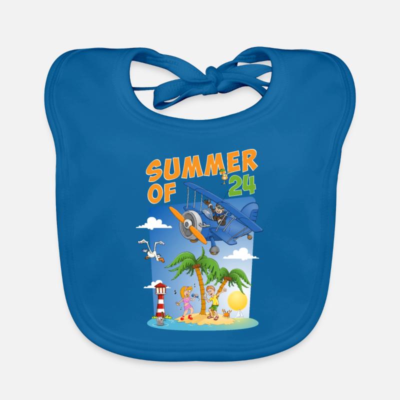 Fröhliche und farbenfrohe Sommerillustration Baby Bio-Lätzchen