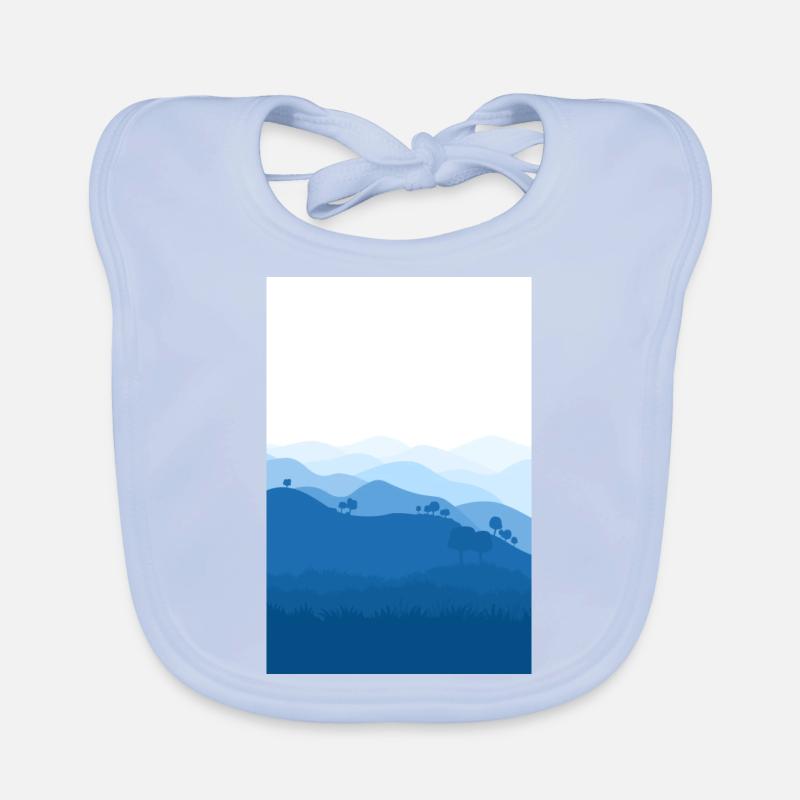 Blue mountains background Organic Baby Bibs