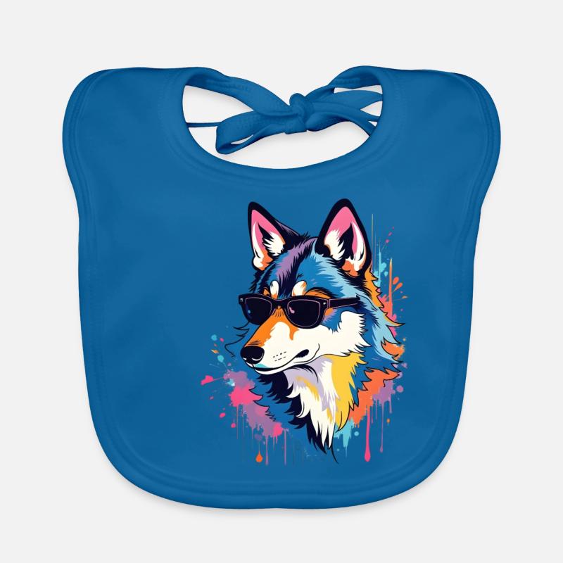 Wolf Art Artwork Pop Art Wolfs Organic Baby Bibs