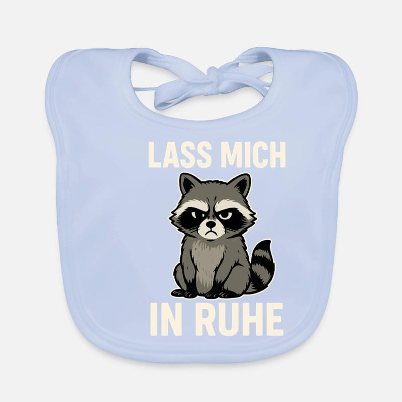 Waschbär mit Spruch – Lass mich in Ruhe Baby Bio-Lätzchen