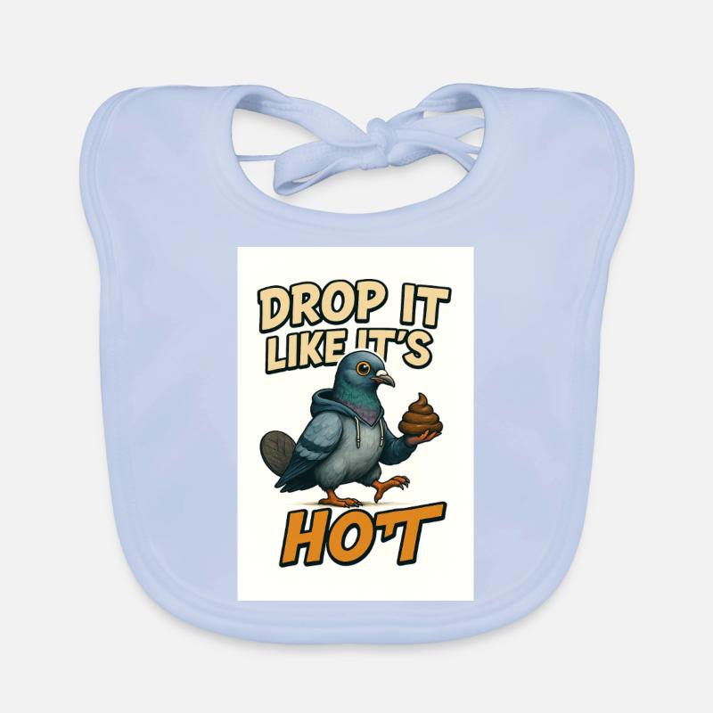 Pigeon Drop it like it's hot Organic Baby Bibs