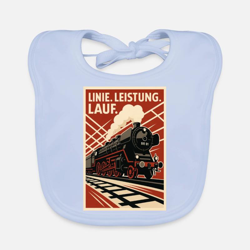 Railway Line Running Performance Organic Baby Bibs