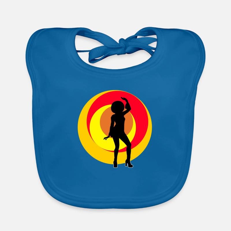 Disco Mädchen - Baby Bio-Lätzchen - Pfauenblau