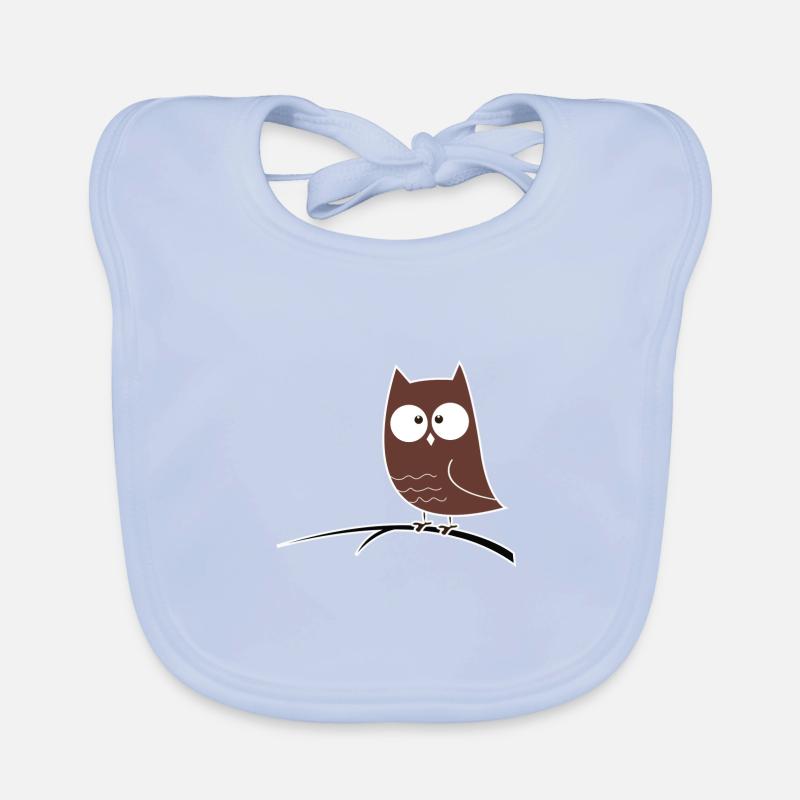 Schielende Eule Geschenk Idee Baby Bio-Lätzchen